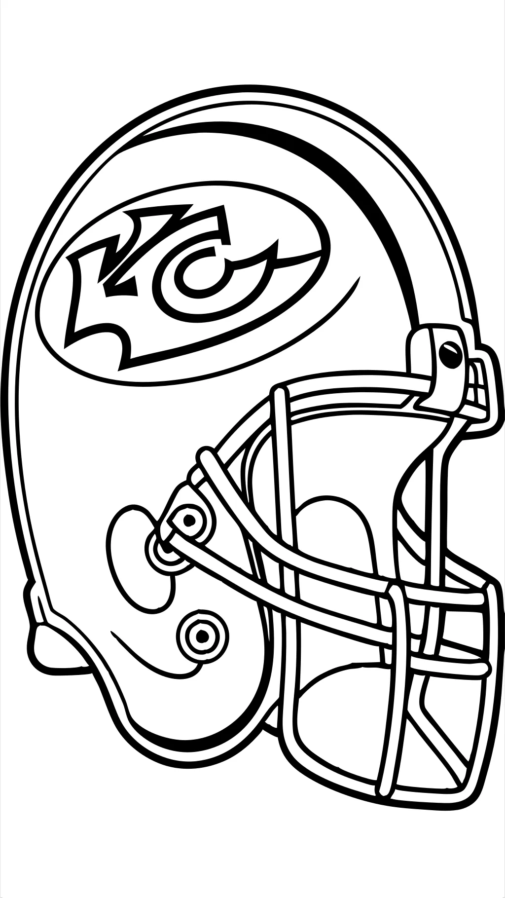 Página para colorear del casco de los Chiefs